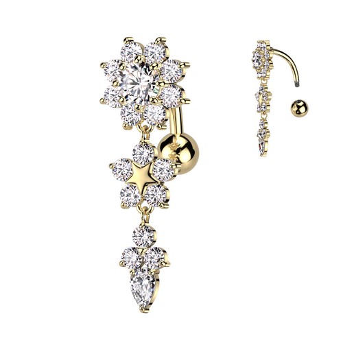 Belly bar reverse flower