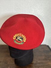 FANTASTIC VINTAGE BURBERRYS RED FLAT CAP/BERET IN VGC H225