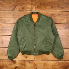 Vintage Military Jacket 3XL 90s MA 1 Bomber Flight Green