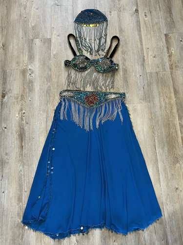 Stunning blue beaded - beaded, hand