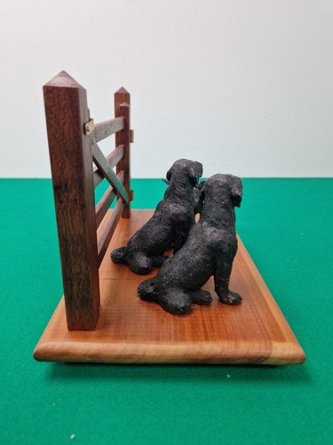 Metal black labrador wooden - black,