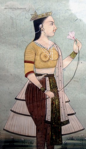 Antique mughal miniature - mughal,