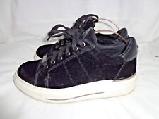 CARVELA WOMEN BLACK VELVET LACE UP TRAINERS SIZE UK 4 EU 37 VGC