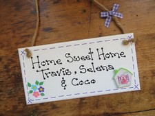 Personalised Home Sweet Home Plaque House Warming Gift Present Sign Birthday