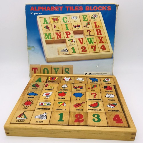 Vintage alphabet wooden - •,