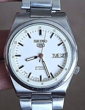 Seiko 5 automatic 21 jewels vintage 7s26 Railway time  day date men