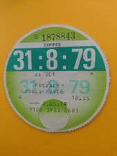 Tax Disc 31 8 79