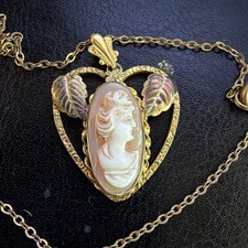 Antique cameo necklace 14k - necklace,