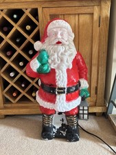Vintage Christmas Light Up Santa Sack Outdoor Display Blow Mold Decoration 