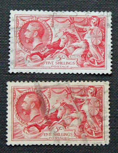 Kgv 1934 engraved 5s - gb, re-engraved