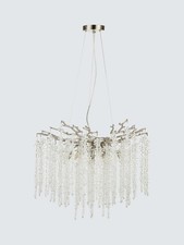 John Lewis Wisteria Crystal Glass Chandelier Ceiling Light - Satin Nickel