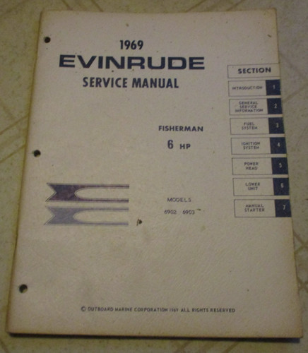 1969 evinrude fisherman - 6, hp