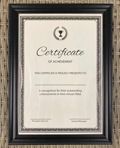 Black certificate photo - a4,