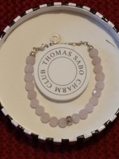 Thomas Sabo Sterling Silver Charm Bracelet Pink Quartz Beads