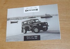 Land Rover Defender Price List