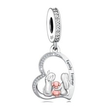 💖 Dog Girl Charm Family Forever Fur Mum Genuine 925 Sterling Silver Bead 