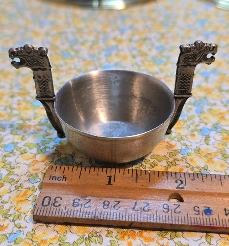 Vtg pewter salt cup - salt,