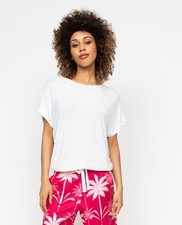 Cyberjammies Pyjama Top Modal Women Sofia White Short Sleeved Jersey PJ Top