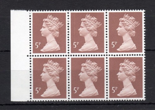 Machin unmounted mint block - 5p,