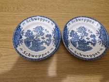 Enoch Wedgewood Willow Pattern Plates Schweppes