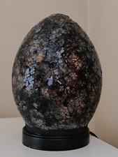 BLACK Mosaic Glass Mini Egg LAMP Table Light - 21cm Tall *NEW*