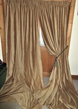 NEW Coffee Brown Cotton Velvet Curtains. Ea. 100 Inch Drop x 56"Wide. 2 Pair Av.