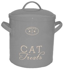 Cat treat food container metal - container,