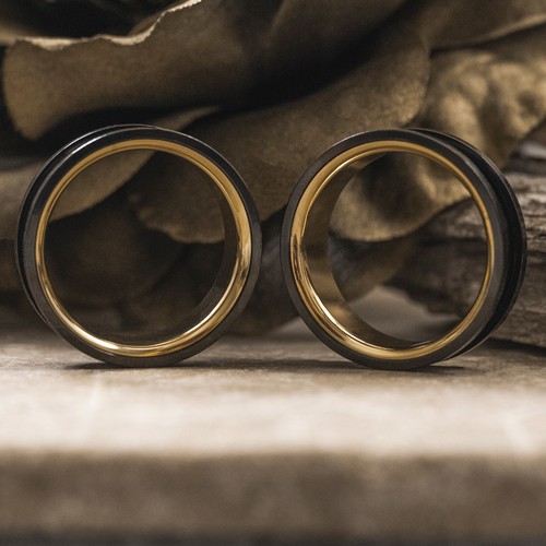 Gold inlay black steel - gold,
