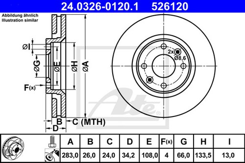 New brake disc for peugeot - 2x,