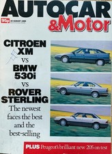 AUTOCAR MAGAZINE 16-AUG-89 - Audi Coupe 2.2E, Rover 800 Sterling, BMW 530i E34