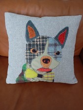 Frenchie/Boston Terrier Dog Patchwork Cushion
