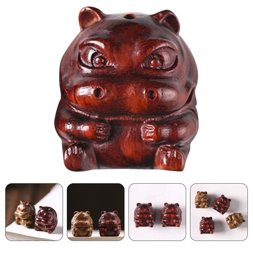 Wooden hippo sculpture - wooden,