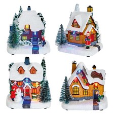 Christmas Village 12cm Scene Light Up Battery Operated - Choose Design
