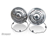 17.5" Swedish Style Stainless Steel Front Wheel Trims Covers Bus Truck Lorry