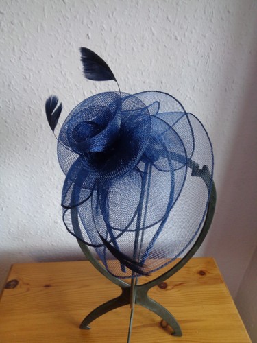 Fascinator hairband navy blue - fascinator,