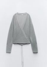 Zara Silver Knit Wrap Cardigan