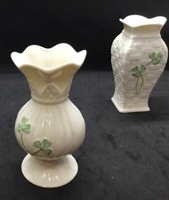 BELLEEK VASES X 2