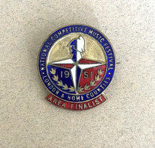1951 VINTAGE ENAMEL FESTIVAL of BRITAIN BADGE Area Finalist national music