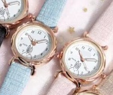 Ladies, girls  `6 o clock Bunny ` Quartz watch. . Faux leather  .colours