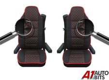 Black Red Line Seat Covers Leatherette & Fabric Comfort For Man Tga Tgl Tgx Tgs
