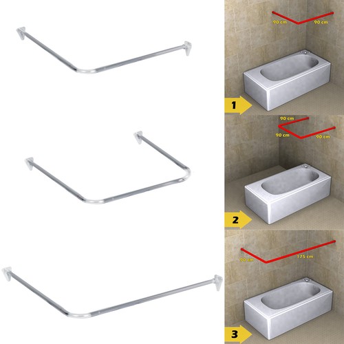 Shower curtain rod - curtain, u
