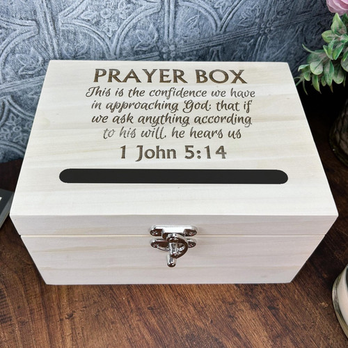 Prayer box engraved wooden - engraved,