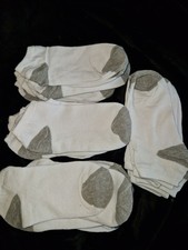 18 Eighteen Pairs White  Teen/Adult trainer Ankle Socks School Gym One Size