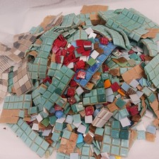 Bucket Load of Mixed Coloured Glass Mosaic Tiles over 8kg