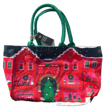 M&S COTTON CHRISTMAS TOTE BAG