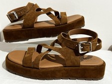 Next Forever Comfort Gladiator Style Sandals UK 6 Tan Suede Leather VGC