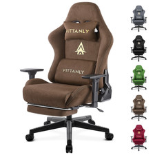 Luxurious Ergonomic Gaming Chair with Footrest & Headrest | Breathable Faux