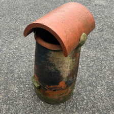 Reclaimed Chimney Pot with Cowl Clay Half Round Hood Top @£65