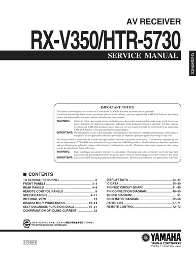 Service manual for yamaha - manual,
