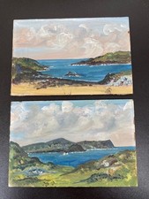 2 miniature OIL ON BOARD COUNTY DONEGAL HORN HEAD & NARROWS ATLANTIC DRIVE